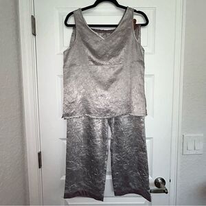•Kar•a•van• 2 Pc. Linen Sleeveless Pull On Pant Set